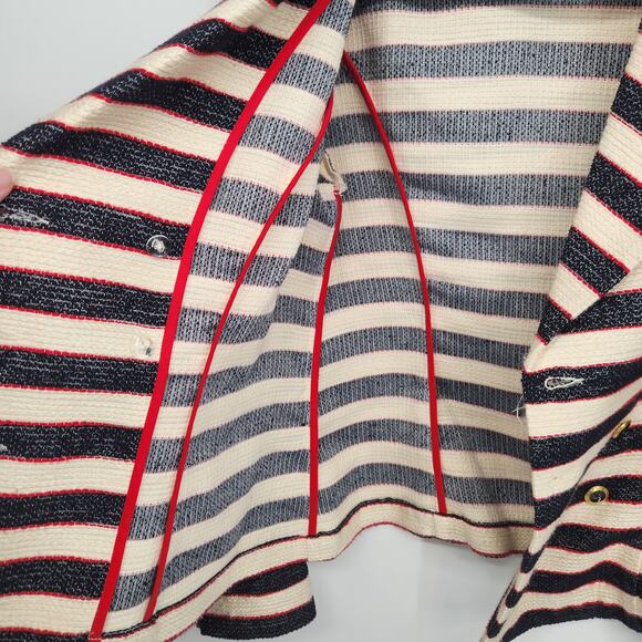 CAbi Love Carol Cruise Jacket Nautical Coat Striped Blue Red Ivory #5094 Women 6 - Picture 8 of 11